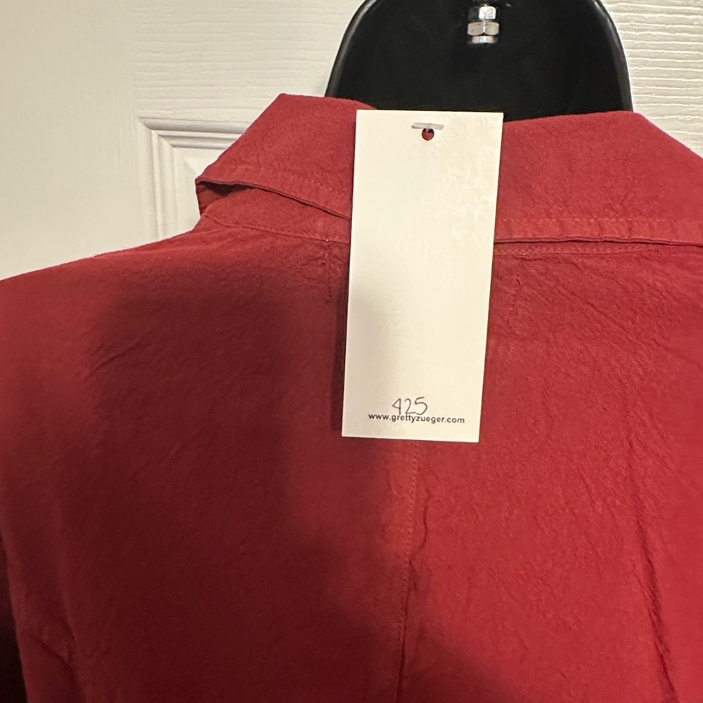 NWT Gretty Zueger Maroon Embroidered Blouse - Women’s XL - Picture 2 of 6